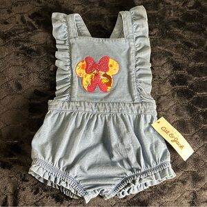 Cat & Jack Denim Ruffle Romper Disney Minnie Princess NWT 18 Months